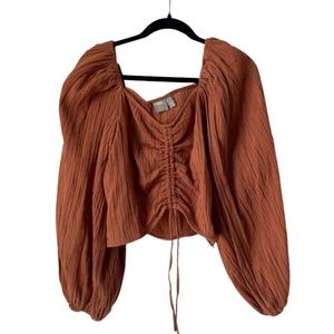 ASOS Ruched Tie Blouse Top